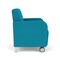Lesro Siena Lounge Reception Wide Guest Chair w/ Front Casters, Brushed Steel Back Legs, OH Waterfall Uph SN1201 - alternate 3